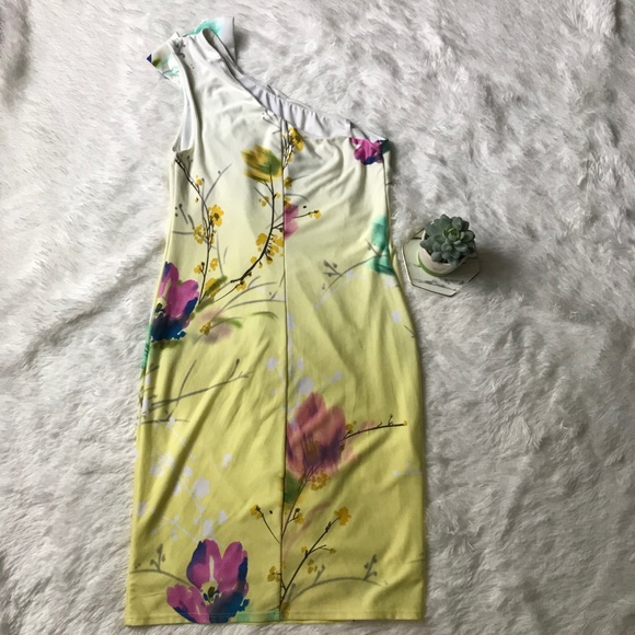 Le Chateau Floral Yellow Dress NWT - Picture 6 of 6